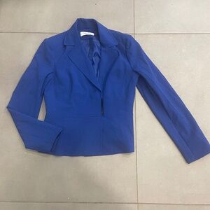 $159 Calvin Klein Suit Blazer Snap Buttons Lapels Embroidered Size 4 Women’s